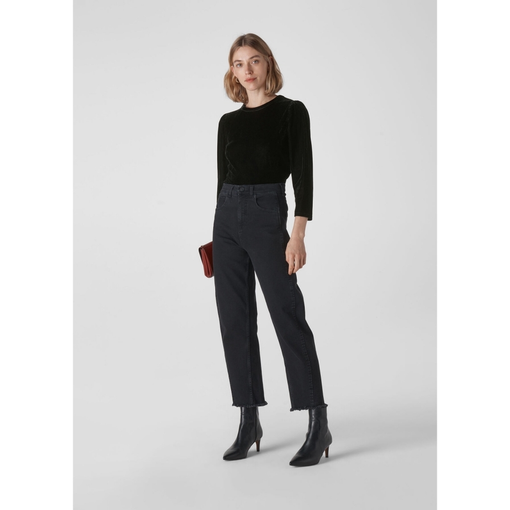 Whistles puff sleeves velvet top